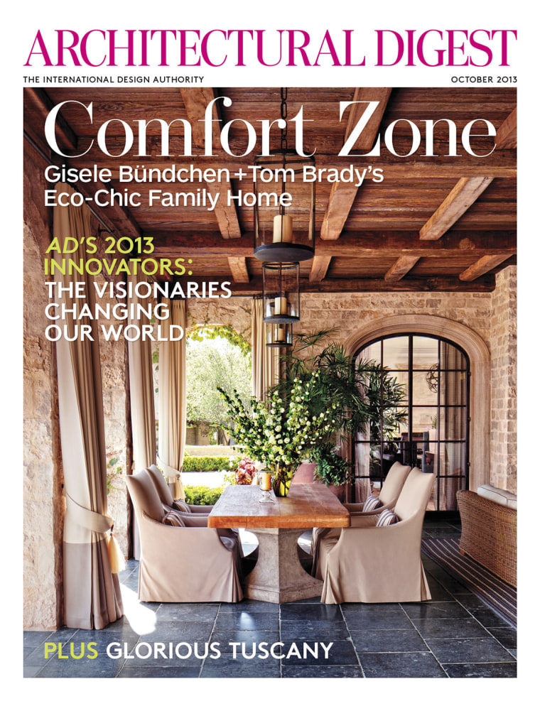 Tom Brady and Gisele's home in Architectural Digest.