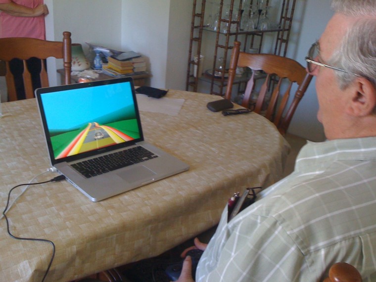 Participant playing NeuroRacer at home. Credit: The Gazzaley Lab/University of California, San Francisco