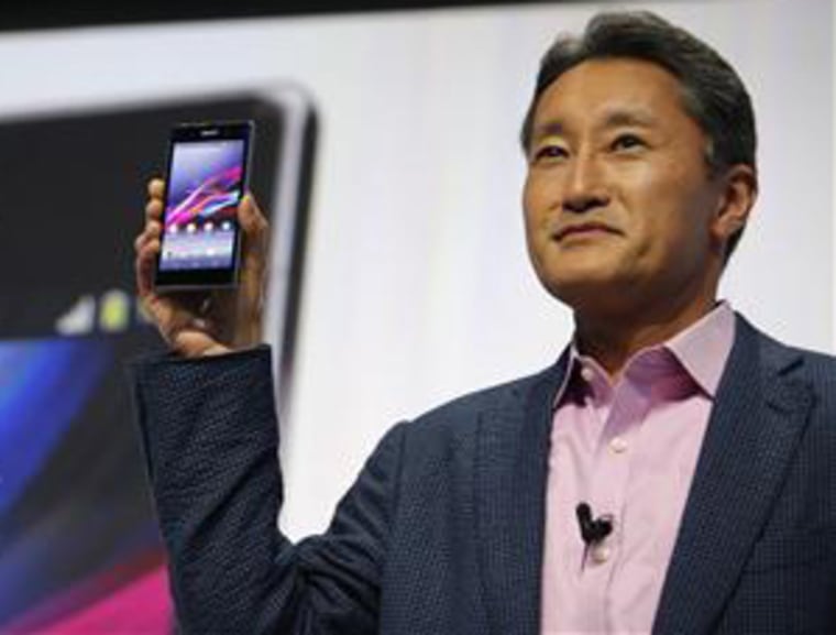 Sony CEO with Xperia Z1 smartphone