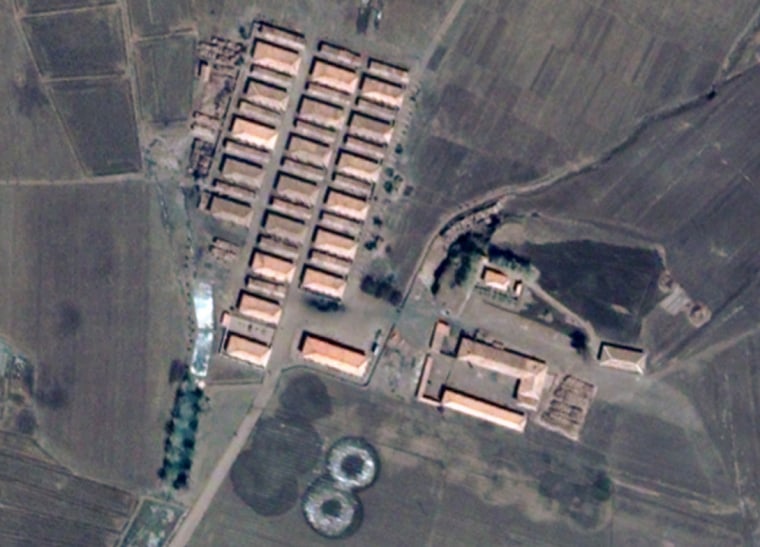 A satellite image of the barracks and other facilities of Camp 22 at Haengyong in northeastern North Korea taken on May 21, 2002.