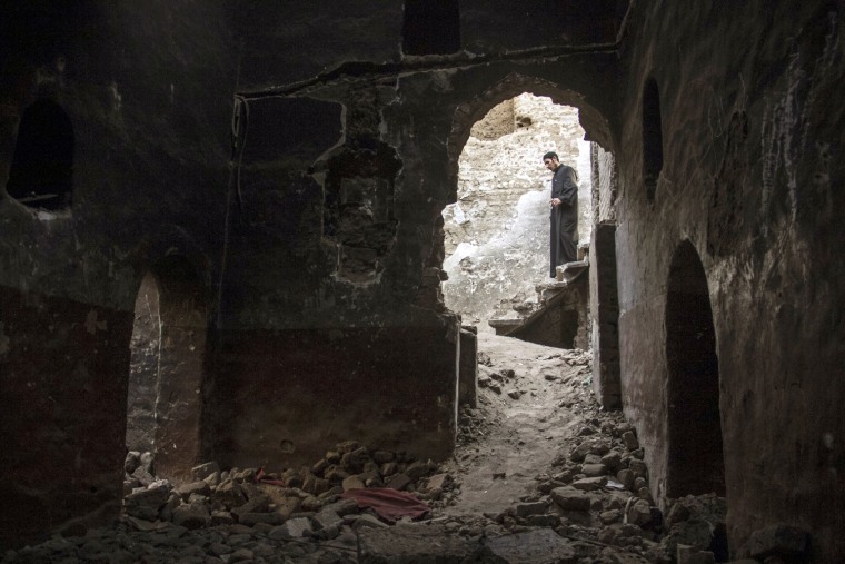 A looted monastery in Dalga, Egypt