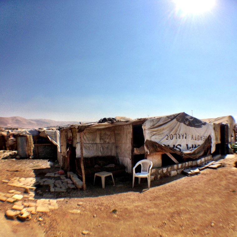 There are 1,400 makeshift tent cities in Lebanon. Tents are rented by Syrians for $250 a year. They have no water, electricity or health care.