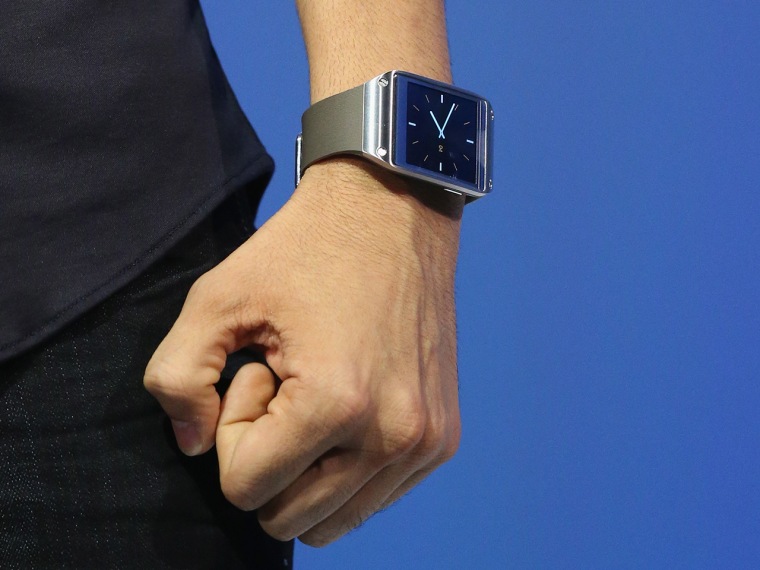 Samsung's Pranav Mistry wearing the new Galaxy Gear smartwatch in Berlin last Wednesday.