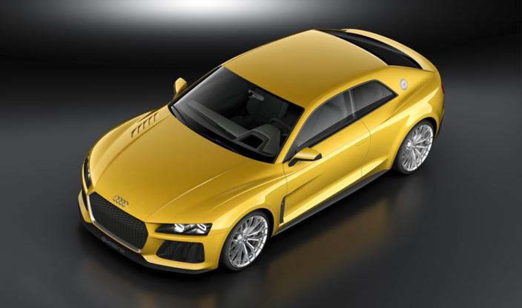 The Audi Sport Quattro Concept features a 700-hp plug-in hybrid drivetrain. European automakers are jumping into the electric car game as their other sales lag.