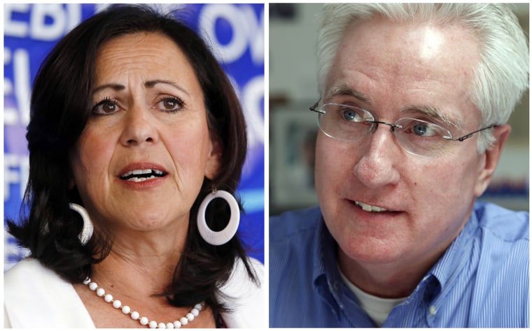 Colorado state Sens. Angela Giron, D-Pueblo, and John Morse, D-Colorado Springs