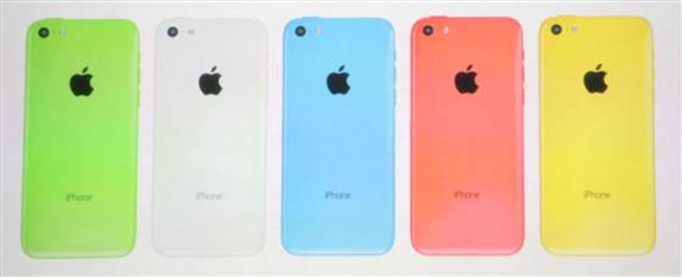 The five colors of the new iPhone 5C.