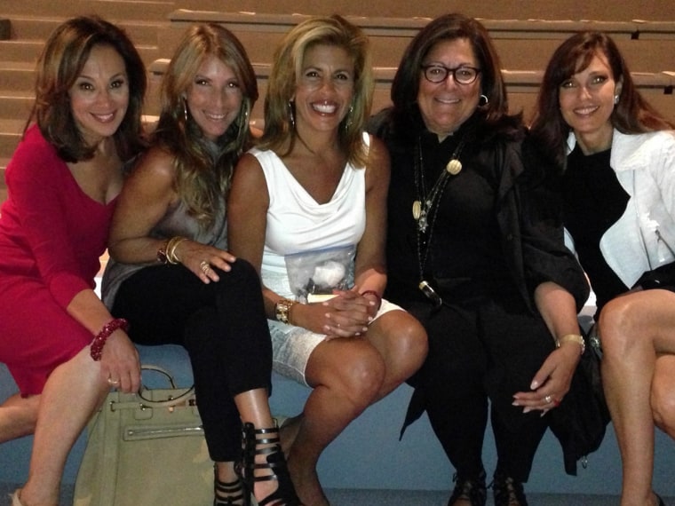 Hoda in a group shot at the event, guarding her fancy purse carefully on her lap.