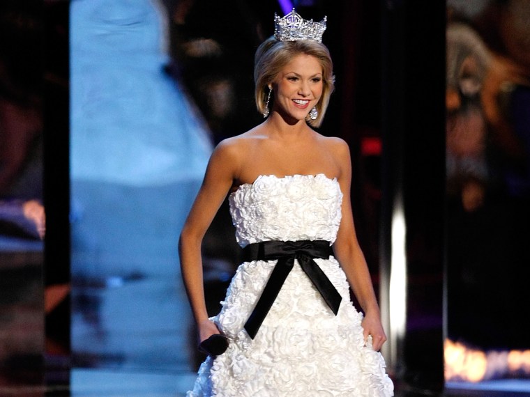 LAS VEGAS - JANUARY 24:  Miss America 2008 Kirsten Haglund appears during the 2009 Miss America Pageant at the Planet Hollywood Resort & Casino on Jan...