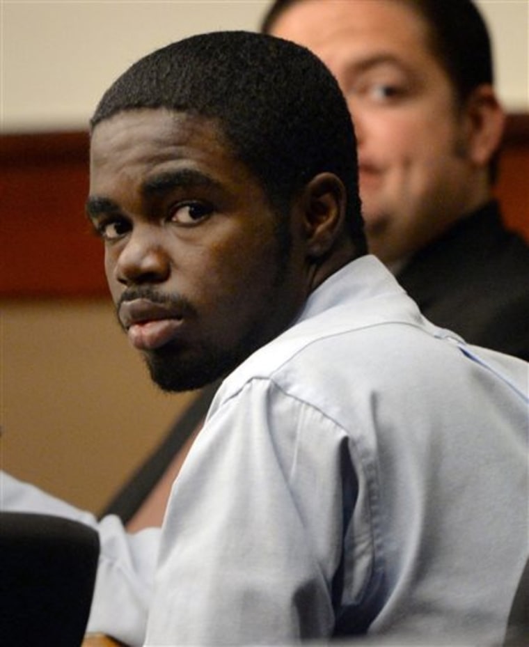 De'Marquise Elkins appears in court on Aug. 27 during his trial in Marietta, Ga.