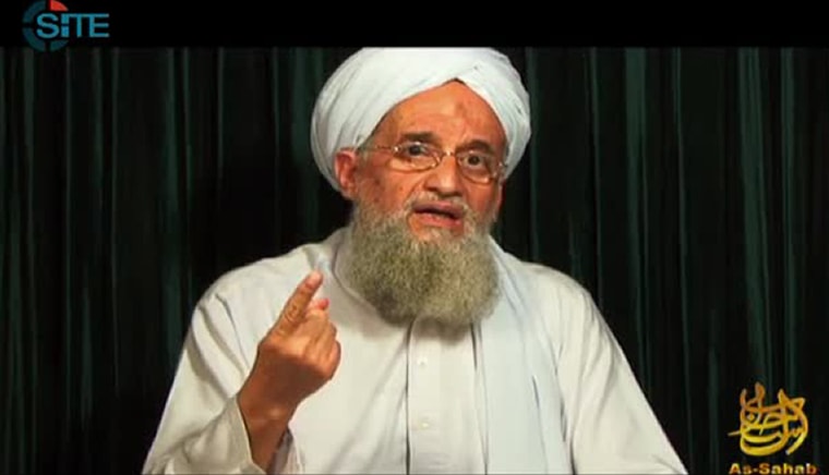 Al Qaeda leader Ayman al-Zawahiri speaks from an undisclosed location in this photo released by al Qaeda's media arm, as-Sahab.