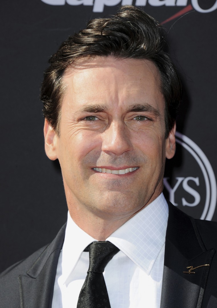 Jon Hamm arrives at the ESPY Awards on Wednesday, July 17, 2013, at the Nokia Theater in Los Angeles. (Photo by Jordan Strauss/Invision/AP)