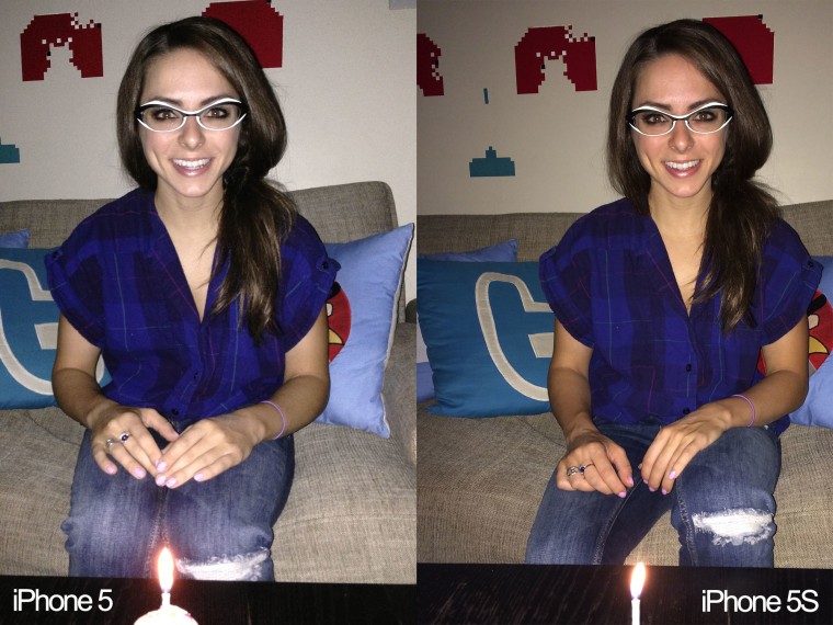 The same low-light flash photos taken with iPhone 5 and iPhone 5S