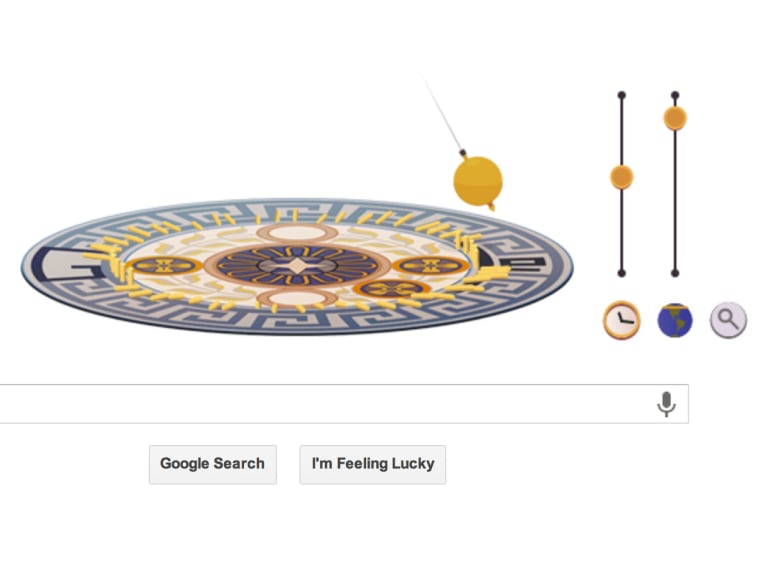Google Doodle featuring the pendulum conceived by Leon Foucault