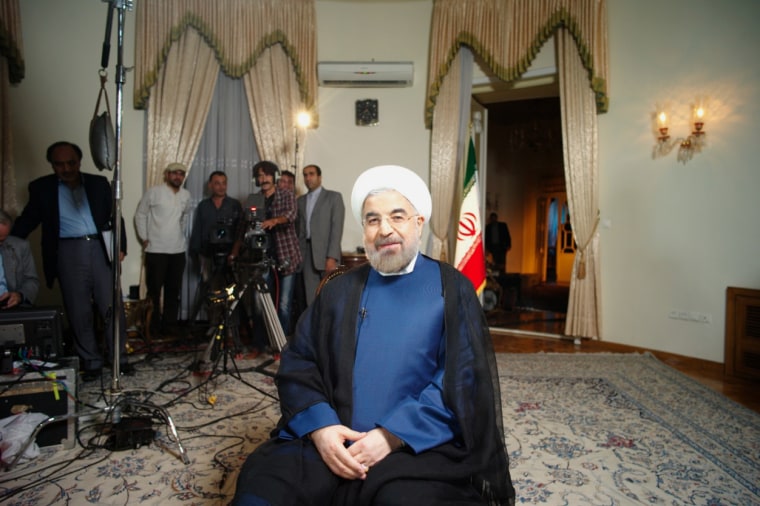 Iranian President Hassan Rouhani in the leader's first interview with a U.S. news outlet since becoming president.