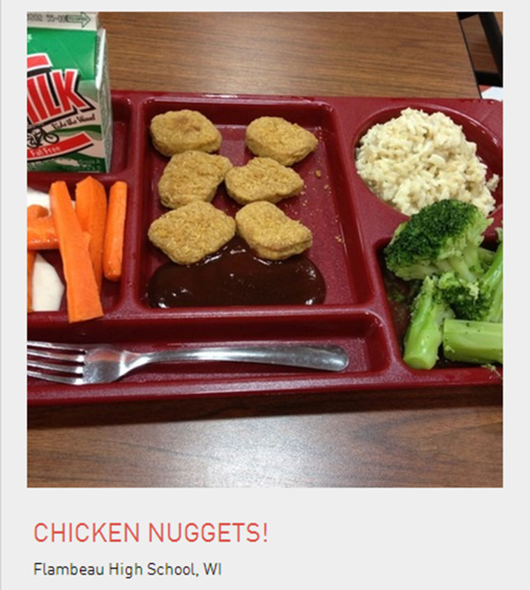 School lunch from Flambeau High School, WI.