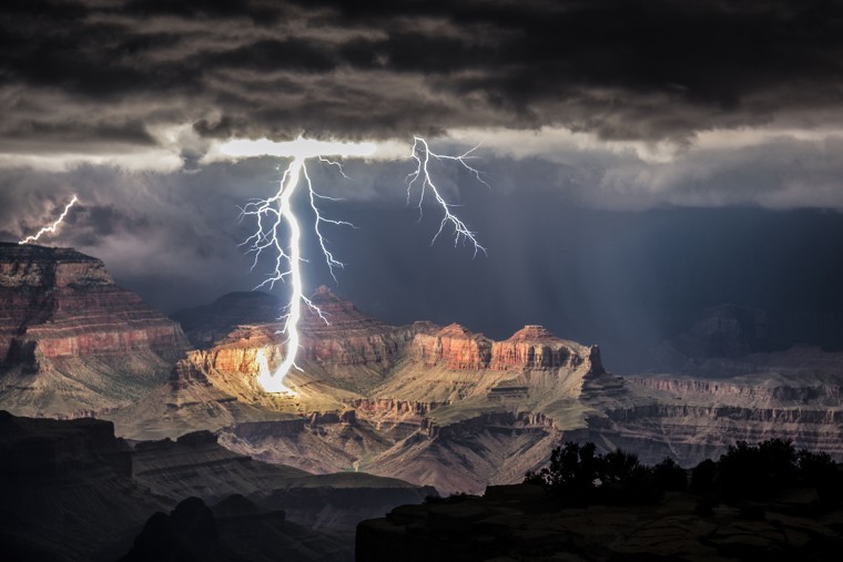 Lightning strikes the Grand Canyon on Aug. 30, 2013.