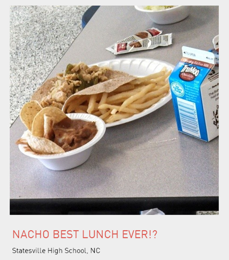 School lunch from Statesville High School, NC.