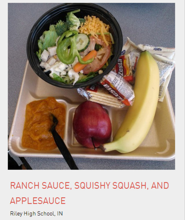 School lunch from Riley High School, IN.