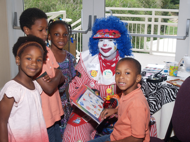 The couple wanted to do something positive with the money they'd spent on the event, so they turned the party into entertainment for local homeless families, bringing in entertainment like a clown for the kids.