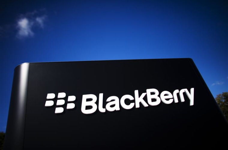 The company logo is see at the Blackberry campus in Waterloo, September 23, 2013. REUTERS/Mark Blinch
