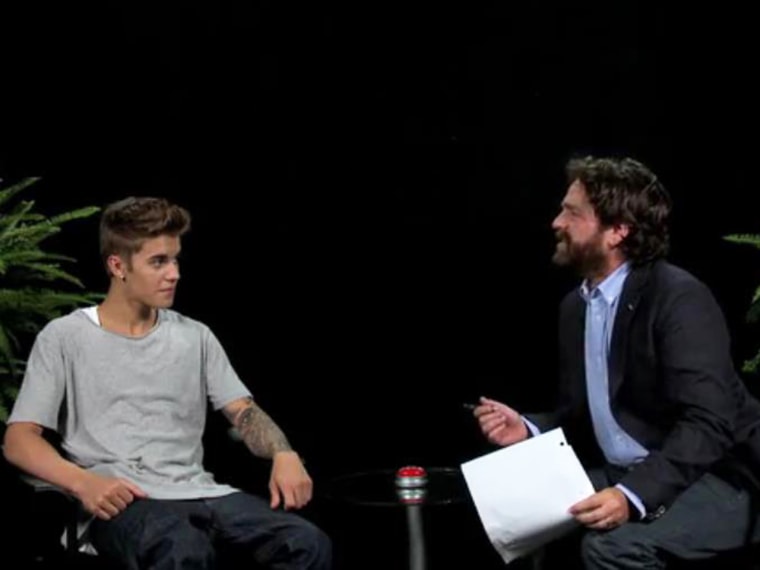 Image: Justin Bieber and Zach Galifianakis