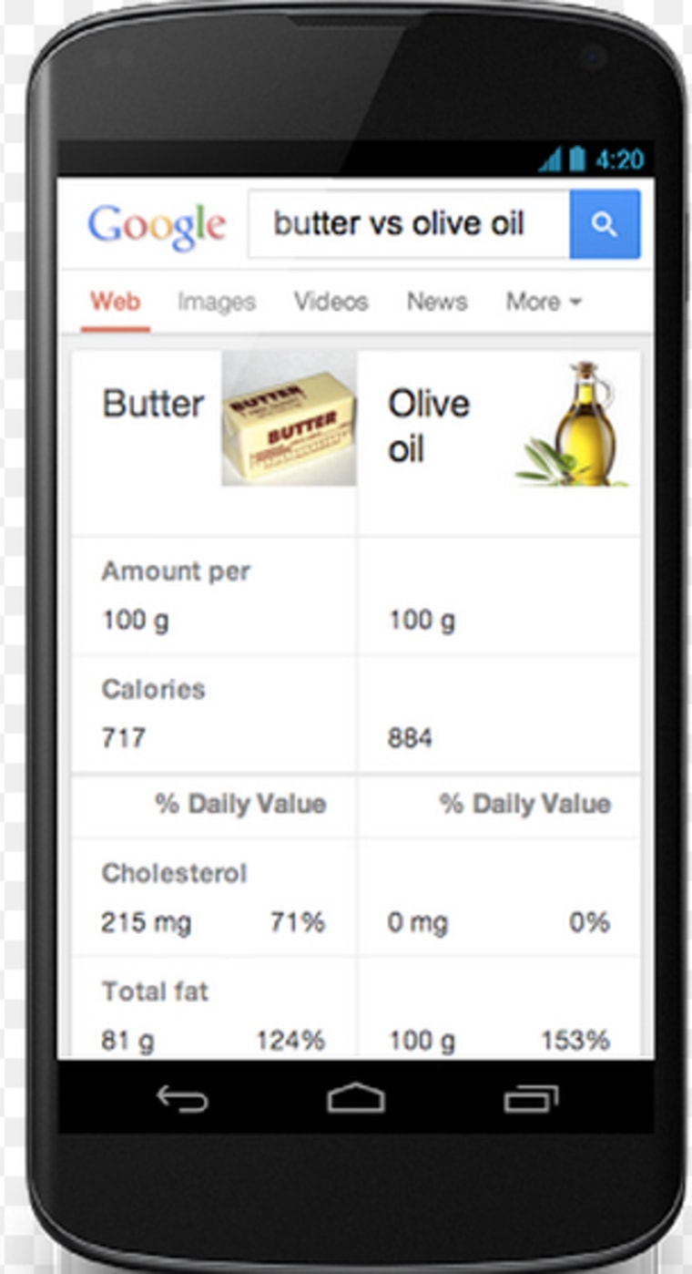 Google search comparison