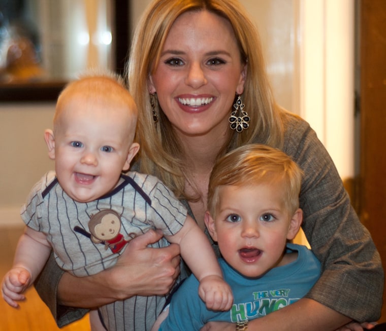 Erin Taylor and her children, Rhett, 7 months, and Lane, 2