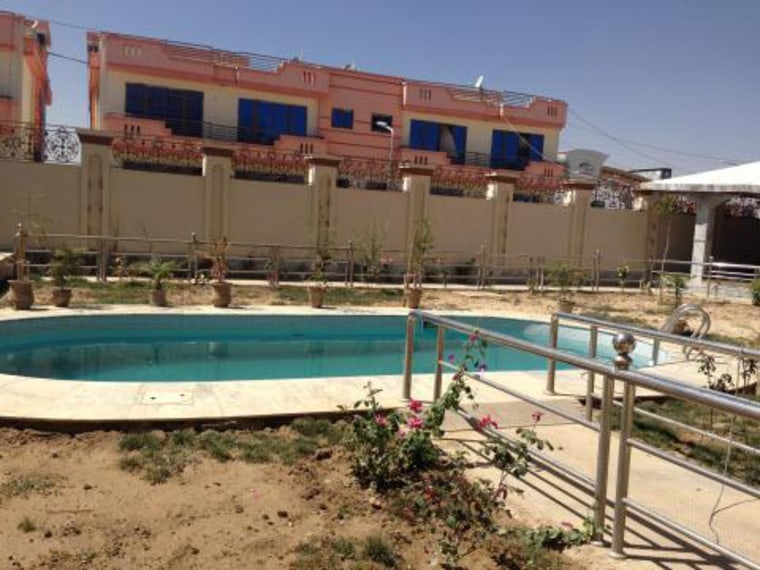 A pool at a housing development under construction in a suburb of Kabul, Afghanistan.