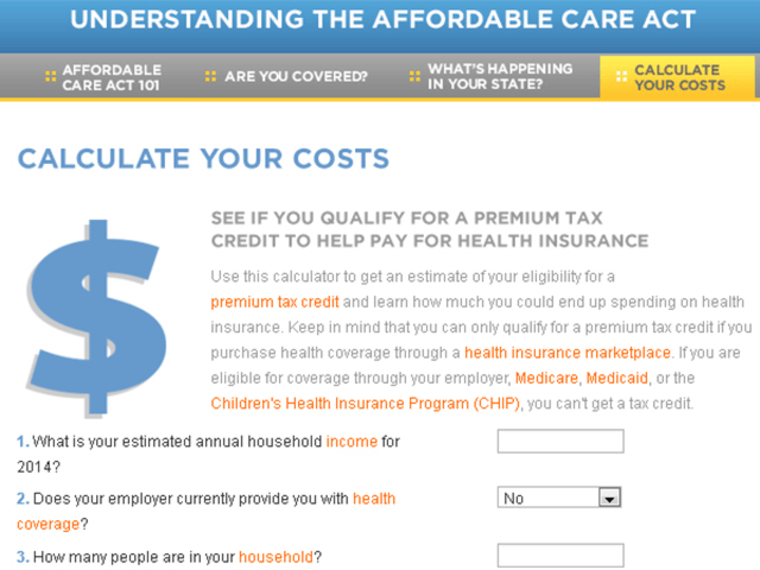 Affordable Care Act calculator