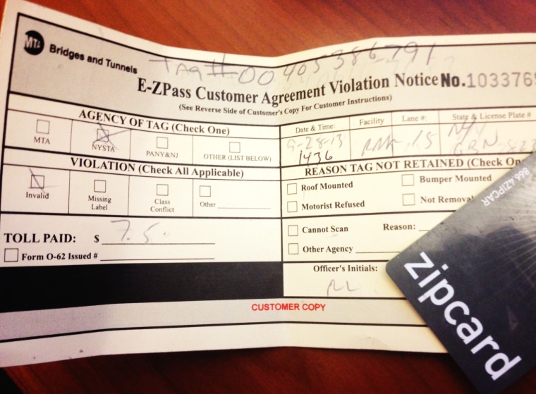 EZ pass violation