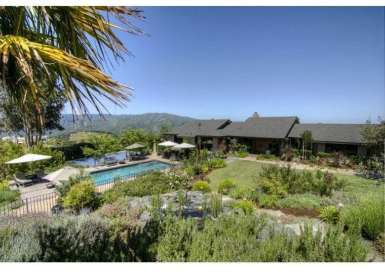 Peggy Fleming's wine estate features 360-degree views, a pool and spa, and numerous decks and patios.