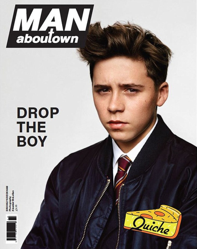 Brooklyn Beckham, the 15-year-old son of Victoria Beckham and David Beckham poses for Man About Town magazine.