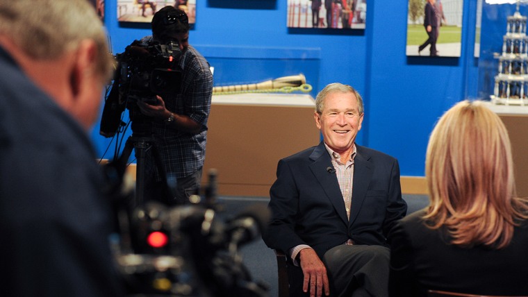 George W. Bush spoke with his daughter, TODAY's Jenna Bush Hager, about portraits of world leaders he has painted that will be on display at his presidential library in Dallas this month.