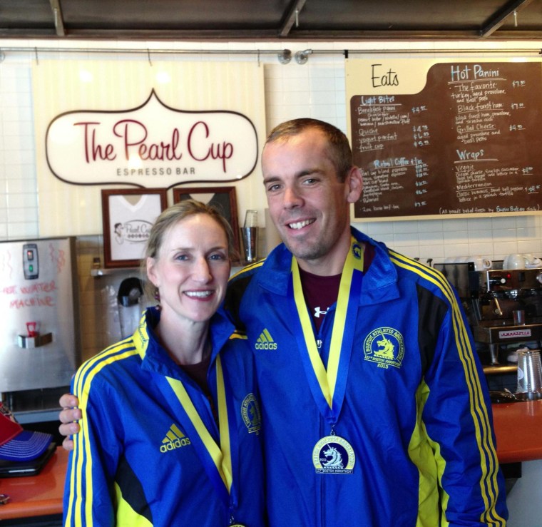 \"Team Watling\" at the Dallas coffee shop where they met, the Pearl Cup.