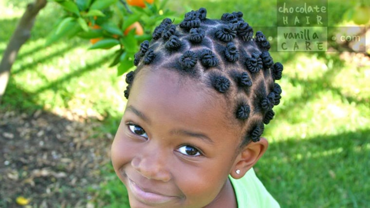 Rory Mullen's daughter Boo shows of her hairstyle called \"threaded mini Bantu knots.\"