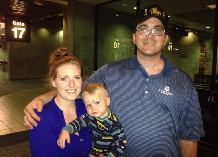 Sgt. Patrick Zeigler with his wife Jessica and son Liam