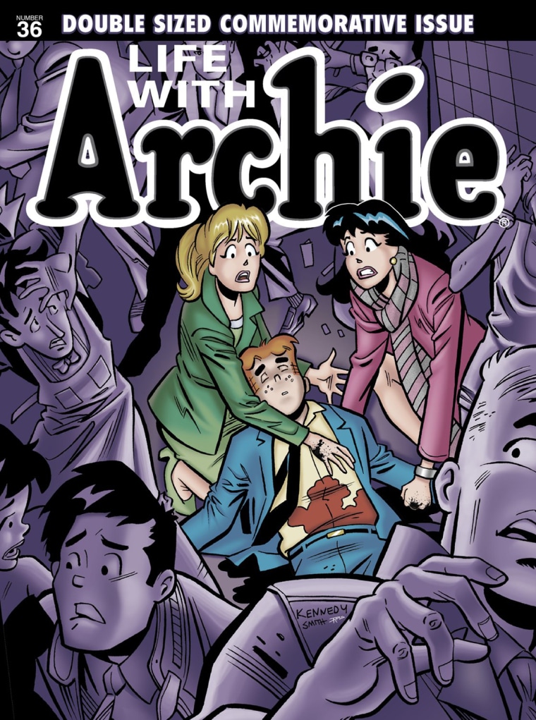 The death of Archie is portrayed on the cover of the July issue of \"Life with Archie.\"