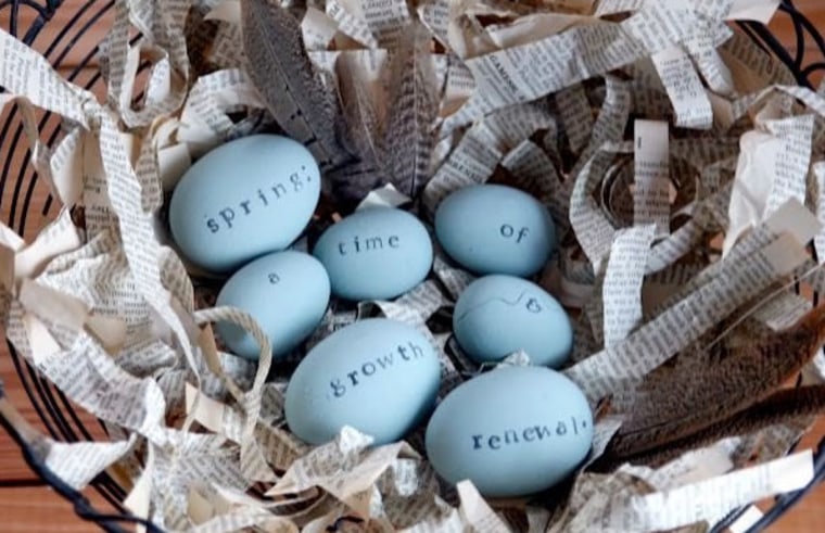 Word-stamped eggs