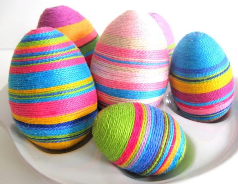 Thread-wrapped eggs