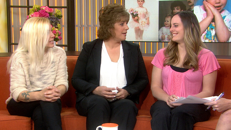 From right, Deprill, her birth mom, Cathy Pochek, and her adoptive mom, Brenda Hollis.