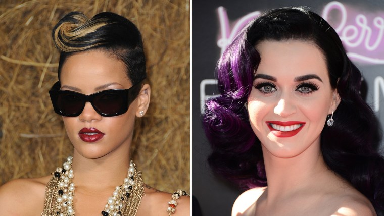 Image: Rihanna and Katy Perry with dyed hair