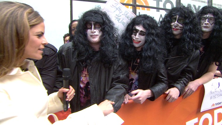 Four high school students from Montgomery, N.Y., who were sent home from a school function for dressing like the members of KISS, talked with Natalie Morales before meeting their idols on Friday.
