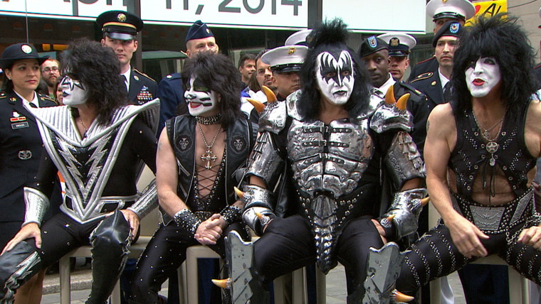 The members of the legendary KISS dropped by Rockefeller Plaza on TODAY Friday to talk about their new tour and hiring military veterans after being inducted into the Rock and Roll Hall of Fame on Thursday night.