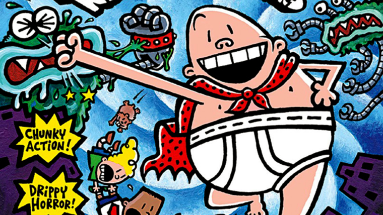 The cover from one of the "Captain Underpants" series of books by author Dav Pilkey, a cross between a cartoon and chapter book, is one of the offerin...
