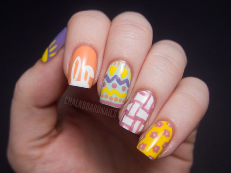 Easter nail art designs to DIY: bunnies, baskets, spring flowers