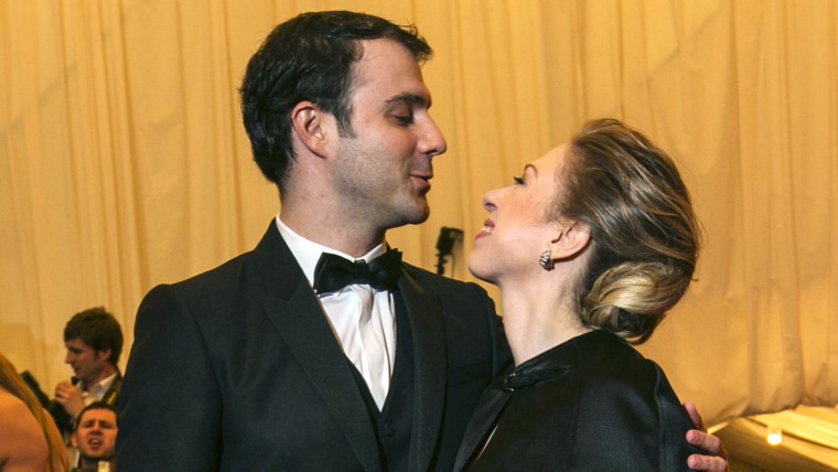 Marc Mezvinsky and Chelsea Clinton are pictured together at the Metropolitan Museum of Art in New York City on May 6, 2013.