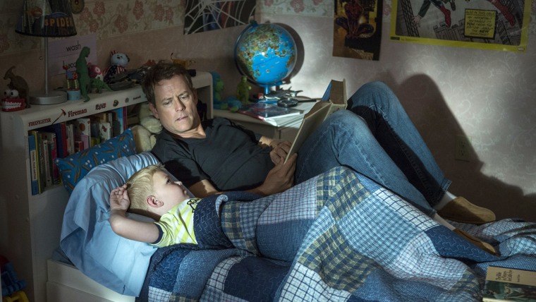Connor Corum, left, and Greg Kinnear in a scene from "Heaven Is For Real."