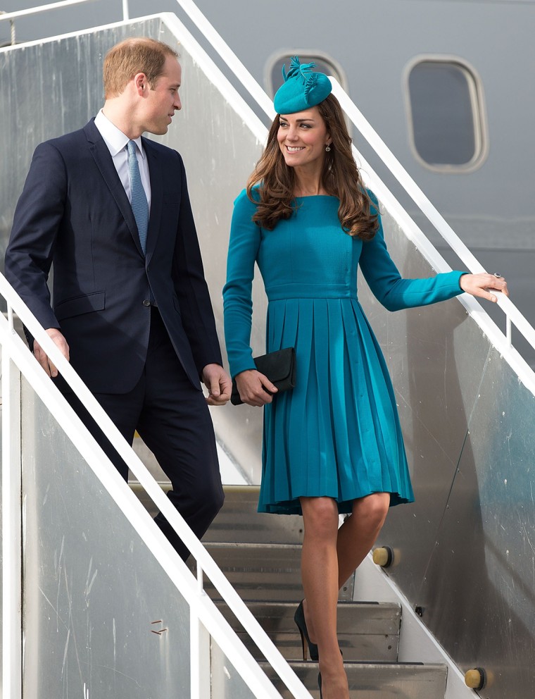 Britain's Prince William and Duchess Kate arrive in Dunedin, New Zealand on April 13, 2014.
