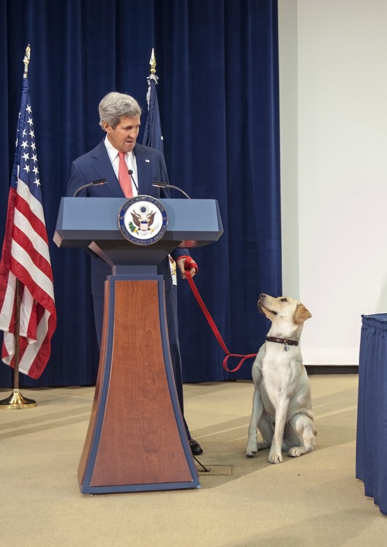 Secretary Kerry Introduces Ben to Children at Take Your Child to Work Day

U.S. Secretary of State John Kerry introduces his beloved dog Ben to childr...