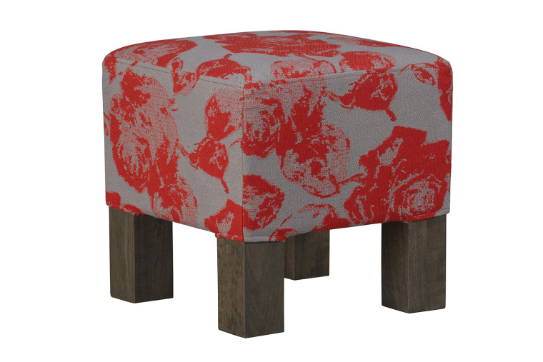 Quad Floral Red Stool